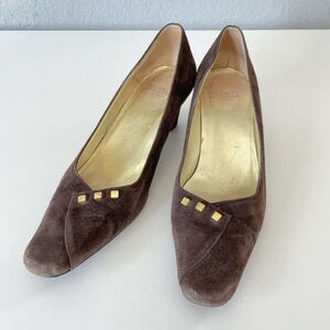 Charles Jourdan Women's Pump Heel Brown Suede Shoes Size 9 M Heel: 2”